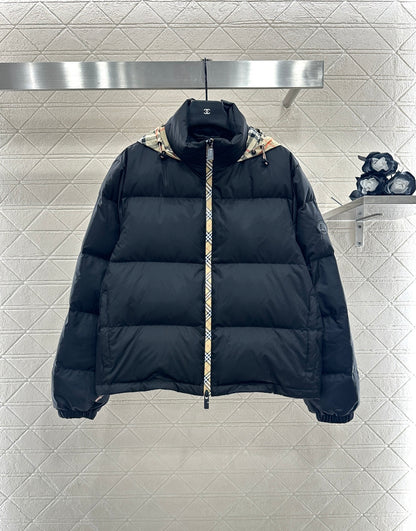 25fw Hidden detachable hooded down jacket