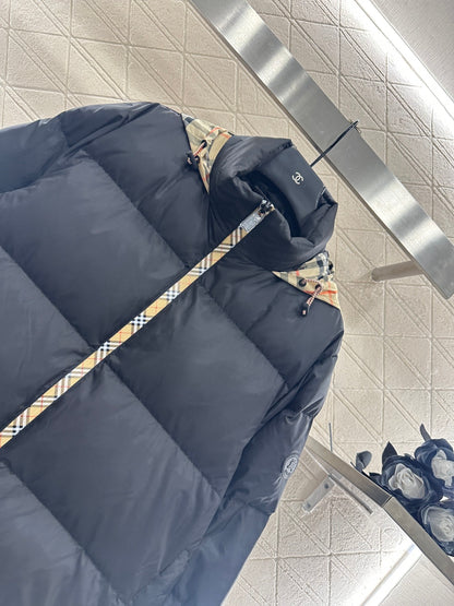 25fw Hidden detachable hooded down jacket