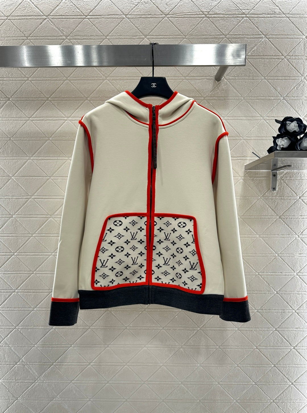 25fw Hooded Jacquard Coat Pants Set