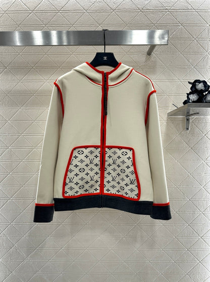 25fw Hooded Jacquard Coat Pants Set