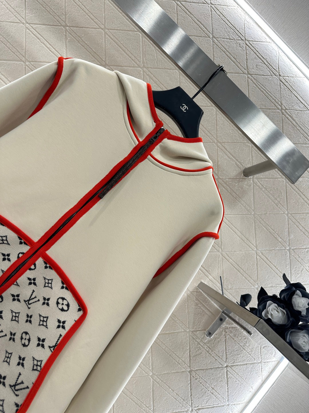 25fw Hooded Jacquard Coat Pants Set