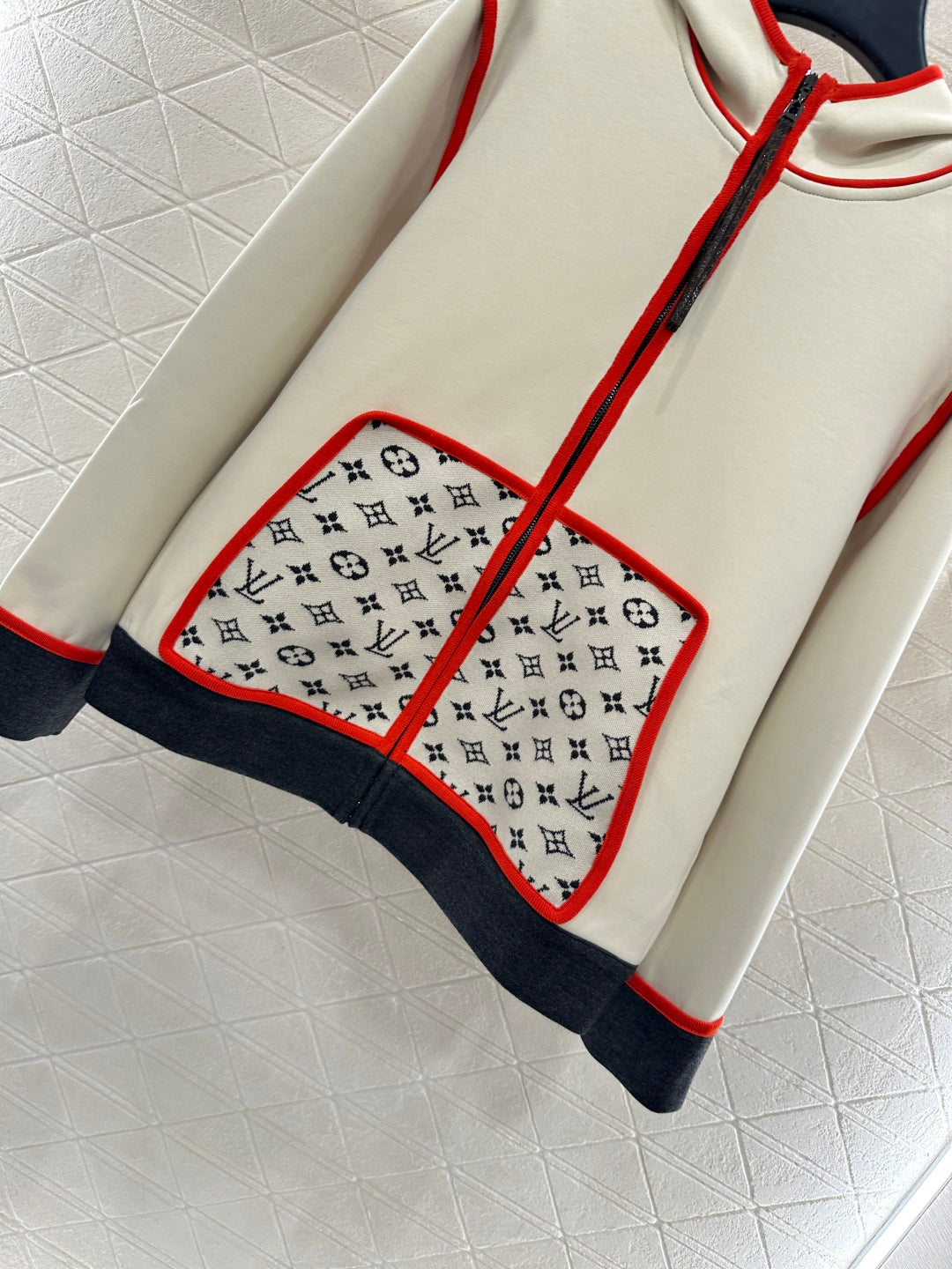 25fw Hooded Jacquard Coat Pants Set