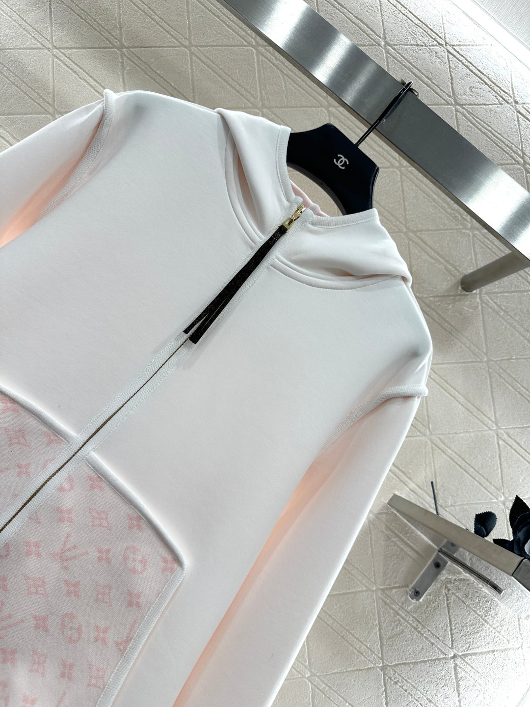 25fw Hooded Jacquard Coat Pants Set