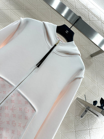 25fw Hooded Jacquard Coat Pants Set