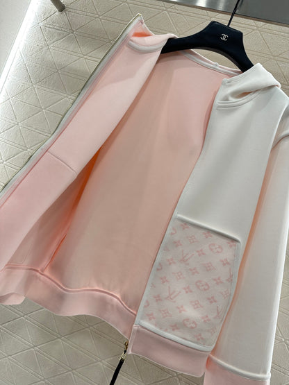 25fw Hooded Jacquard Coat Pants Set