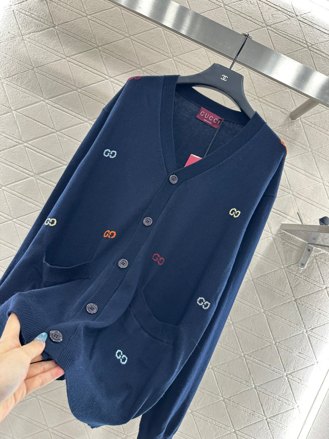 25fw Letter pocket cardigan