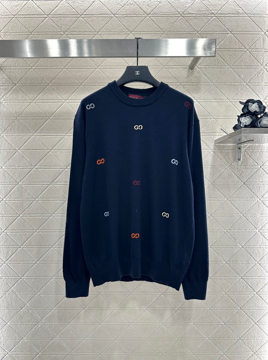 25fw Hooded letter knitted top