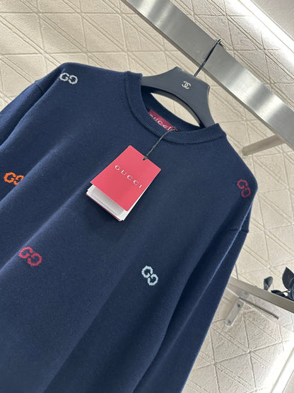 25fw Hooded letter knitted top