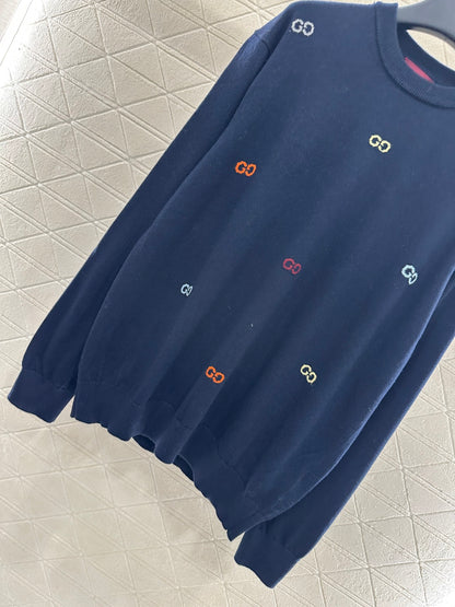 25fw Hooded letter knitted top