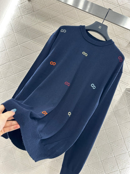 25fw Hooded letter knitted top