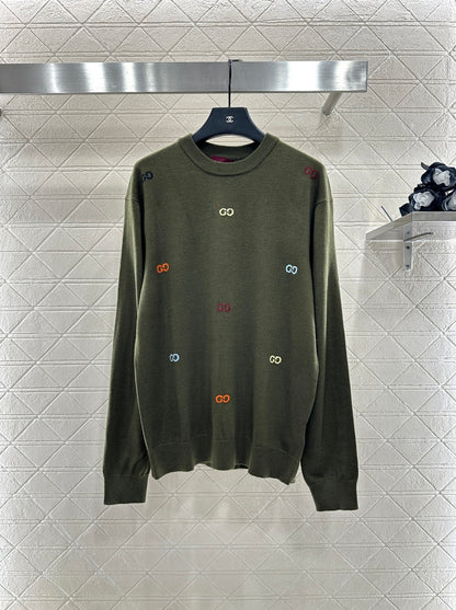 25fw Hooded letter knitted top