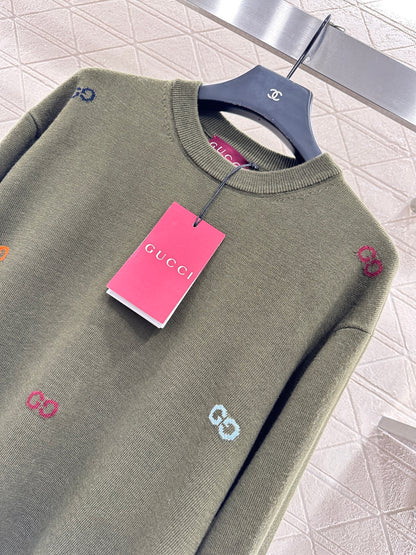 25fw Hooded letter knitted top