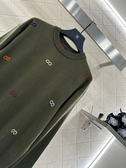 25fw Hooded letter knitted top