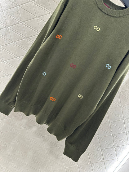 25fw Hooded letter knitted top