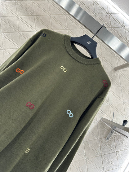 25fw Hooded letter knitted top