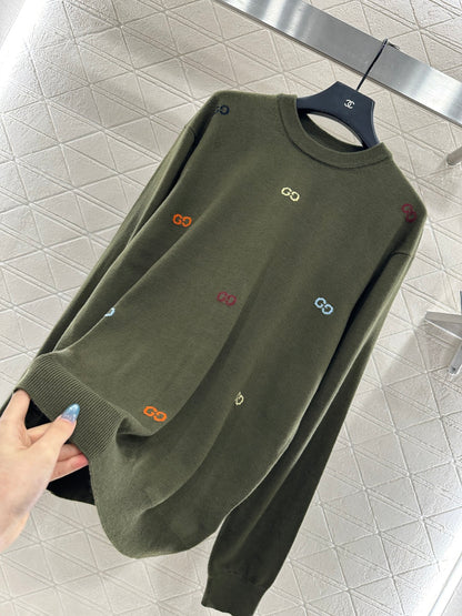 25fw Hooded letter knitted top