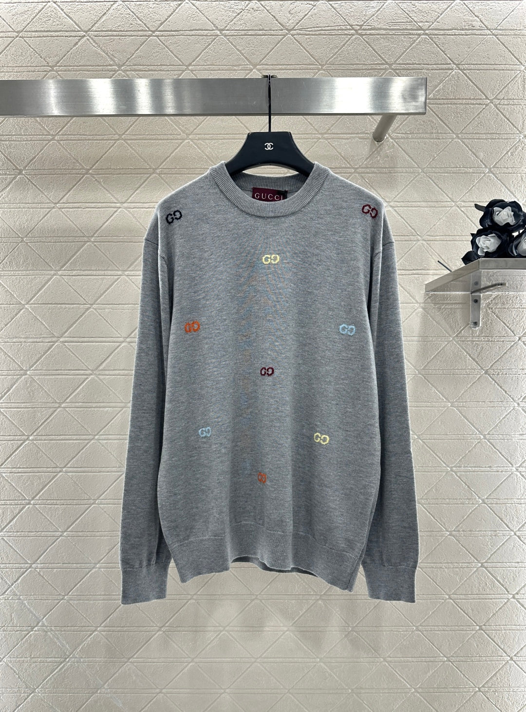 25fw Hooded letter knitted top