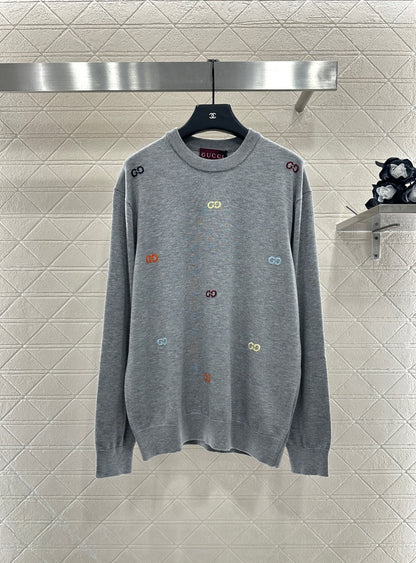 25fw Hooded letter knitted top