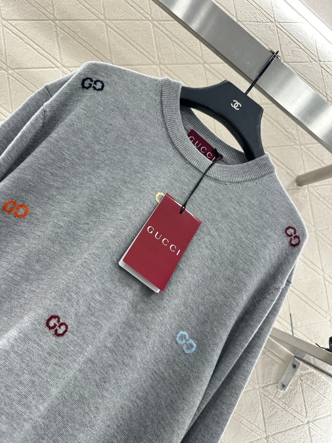 25fw Hooded letter knitted top