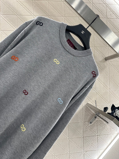 25fw Hooded letter knitted top