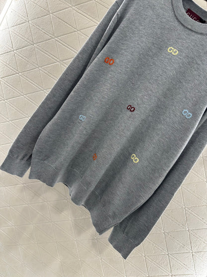 25fw Hooded letter knitted top