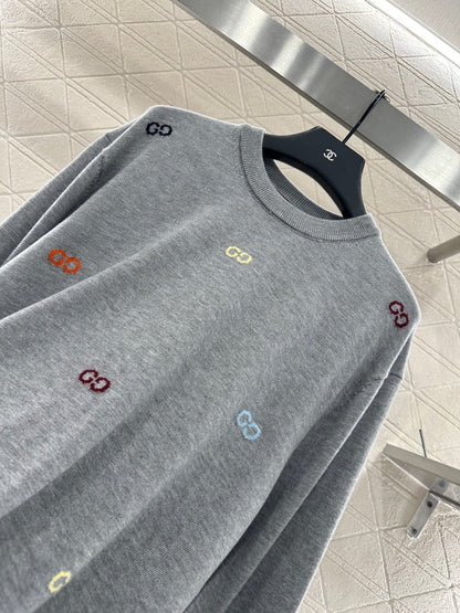 25fw Hooded letter knitted top