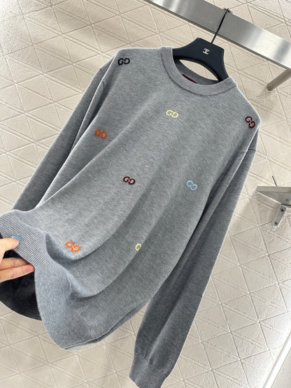 25fw Hooded letter knitted top