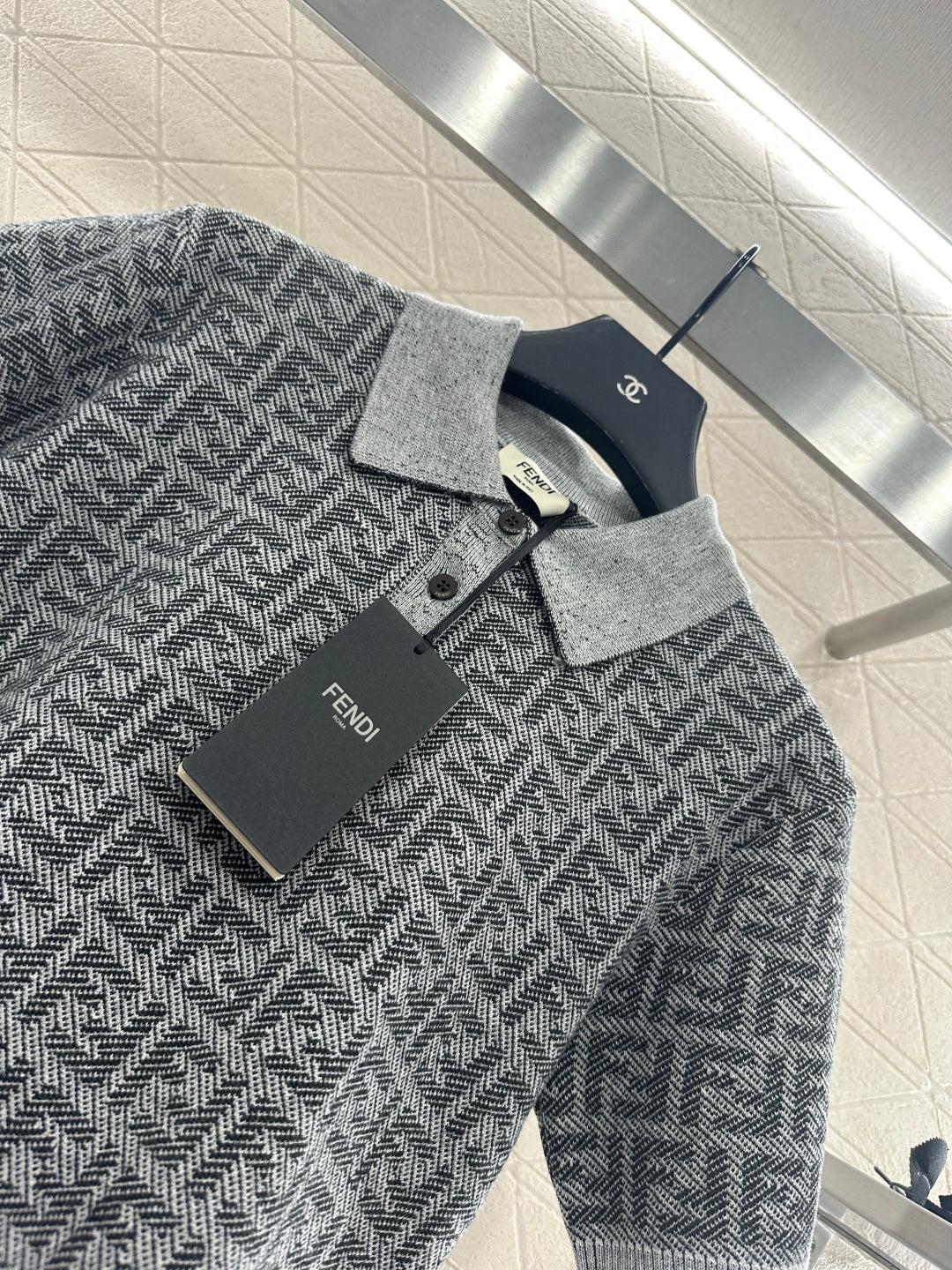 25fw Collar knit short sleeved shirt