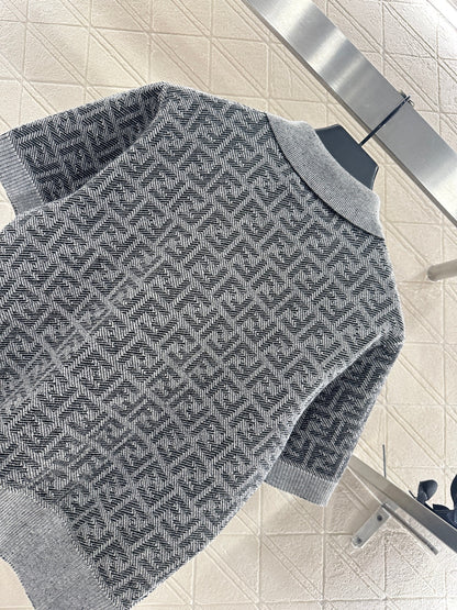 25fw Collar knit short sleeved shirt