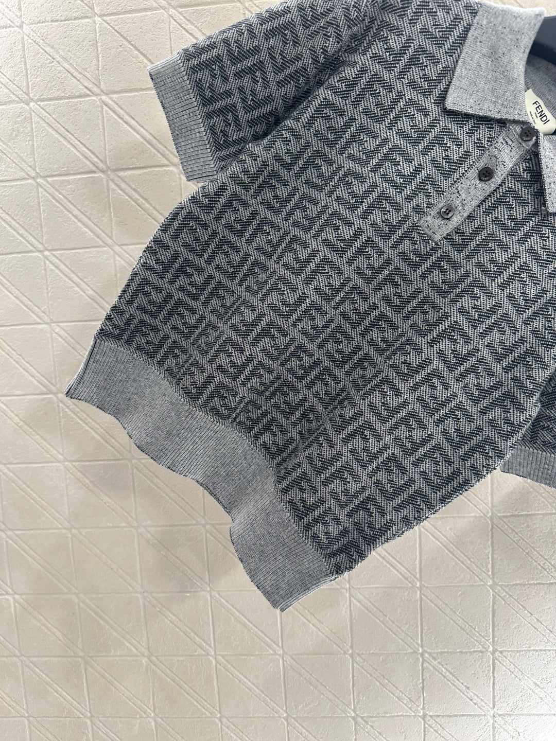 25fw Collar knit short sleeved shirt