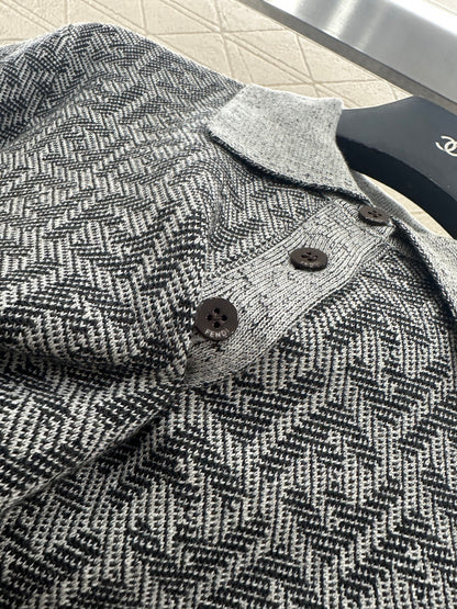 25fw Collar knit short sleeved shirt