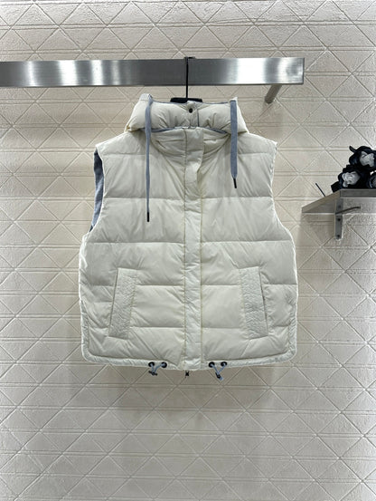 25fw Detachable hooded double-sided down vest