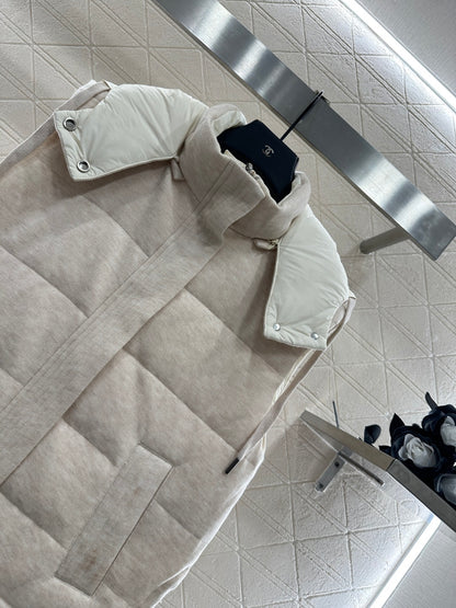 25fw Detachable hooded double-sided down vest