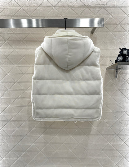 25fw Detachable hooded double-sided down vest