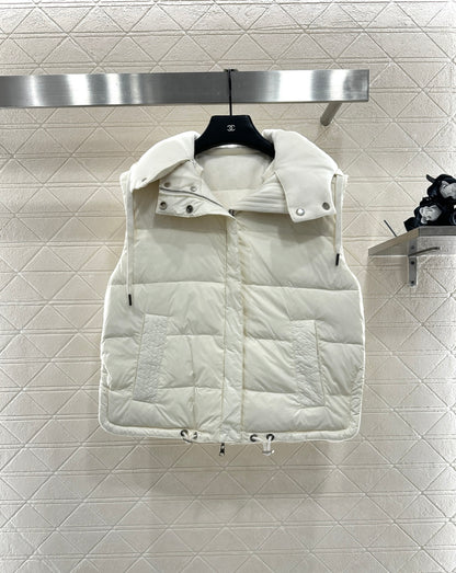 25fw Detachable hooded double-sided down vest