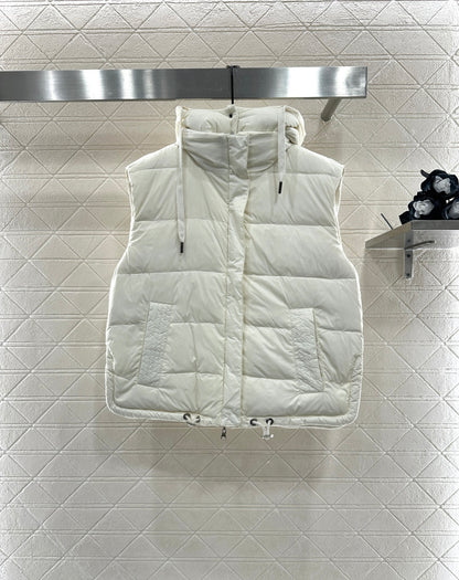 25fw Detachable hooded double-sided down vest