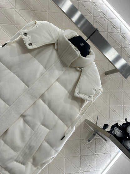 25fw Detachable hooded double-sided down vest