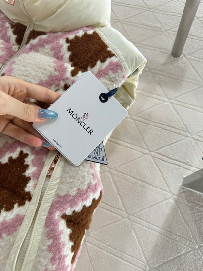 25fw Lingge embroidered spliced down vest