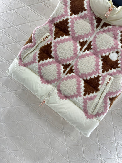 25fw Lingge embroidered spliced down vest