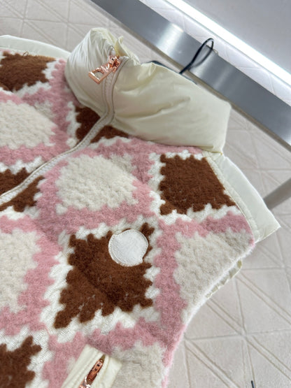 25fw Lingge embroidered spliced down vest