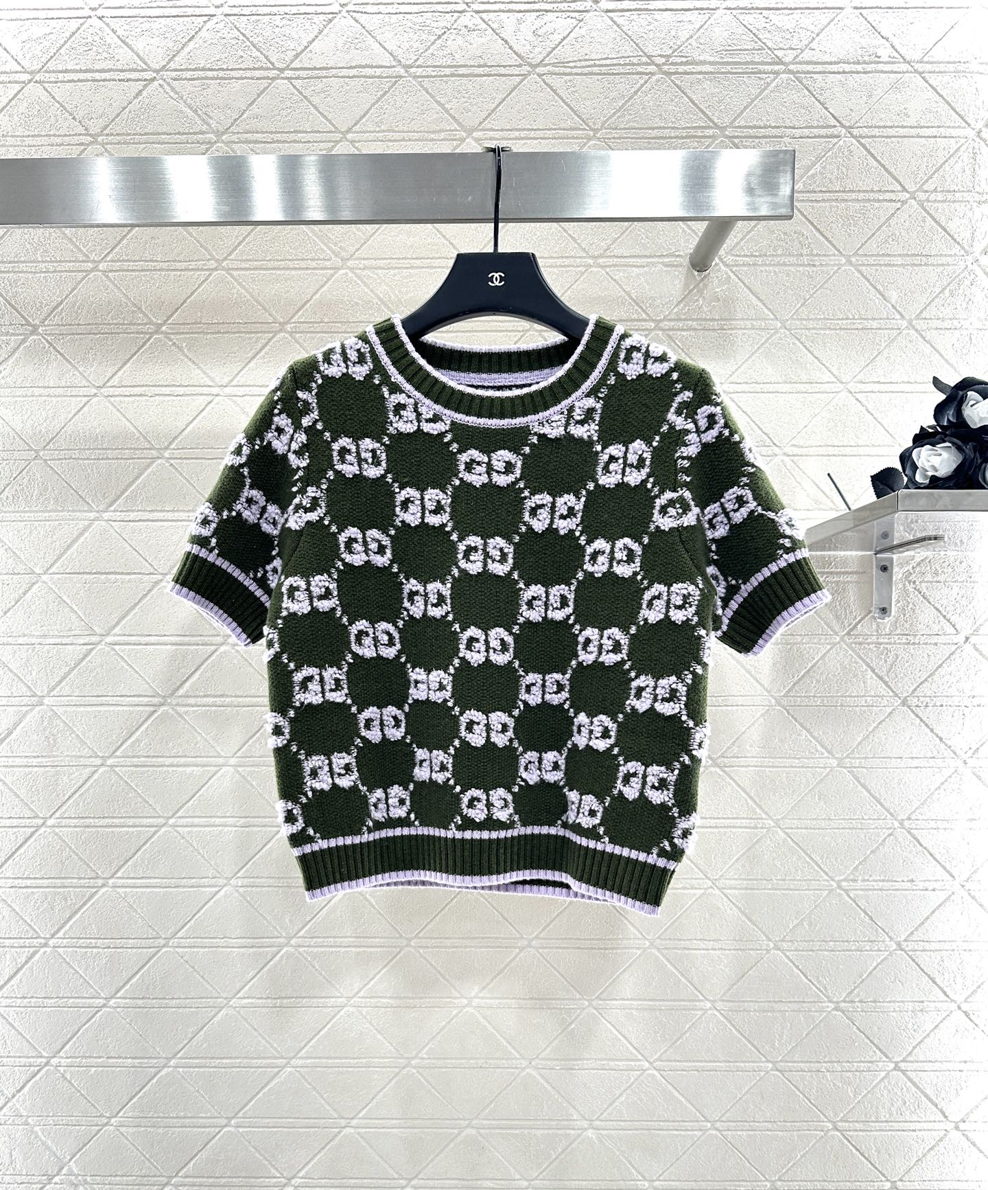 25fw Jacquard Knitted Short Sleeve
