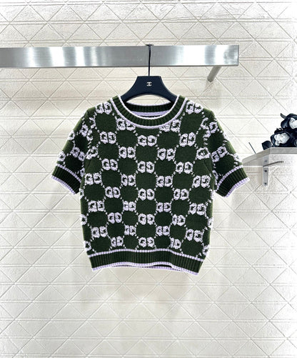 25fw Jacquard Knitted Short Sleeve