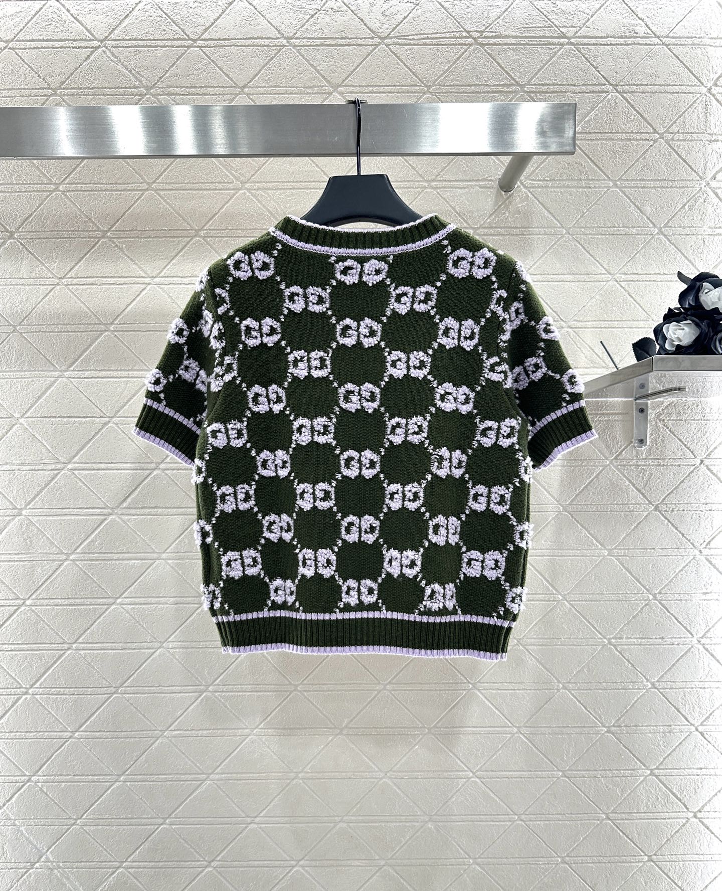 25fw Jacquard Knitted Short Sleeve