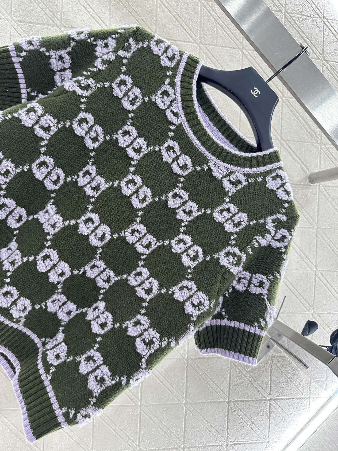 25fw Jacquard Knitted Short Sleeve