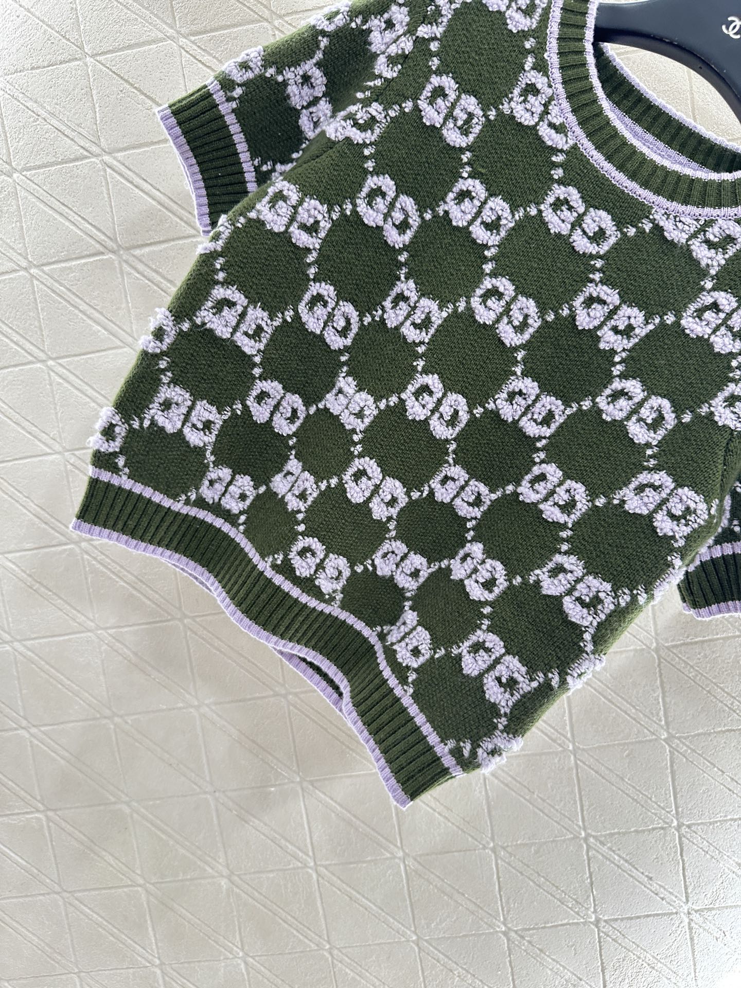 25fw Jacquard Knitted Short Sleeve