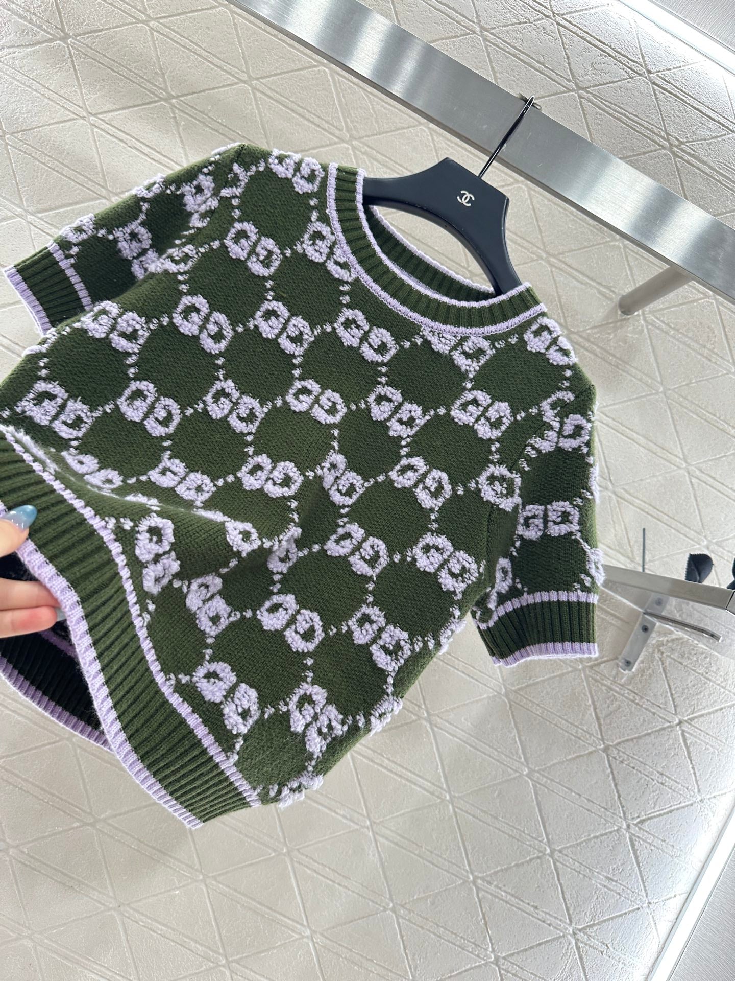 25fw Jacquard Knitted Short Sleeve