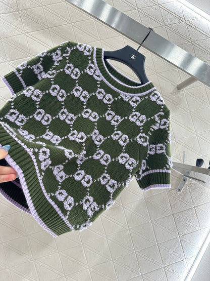 25fw Jacquard Knitted Short Sleeve