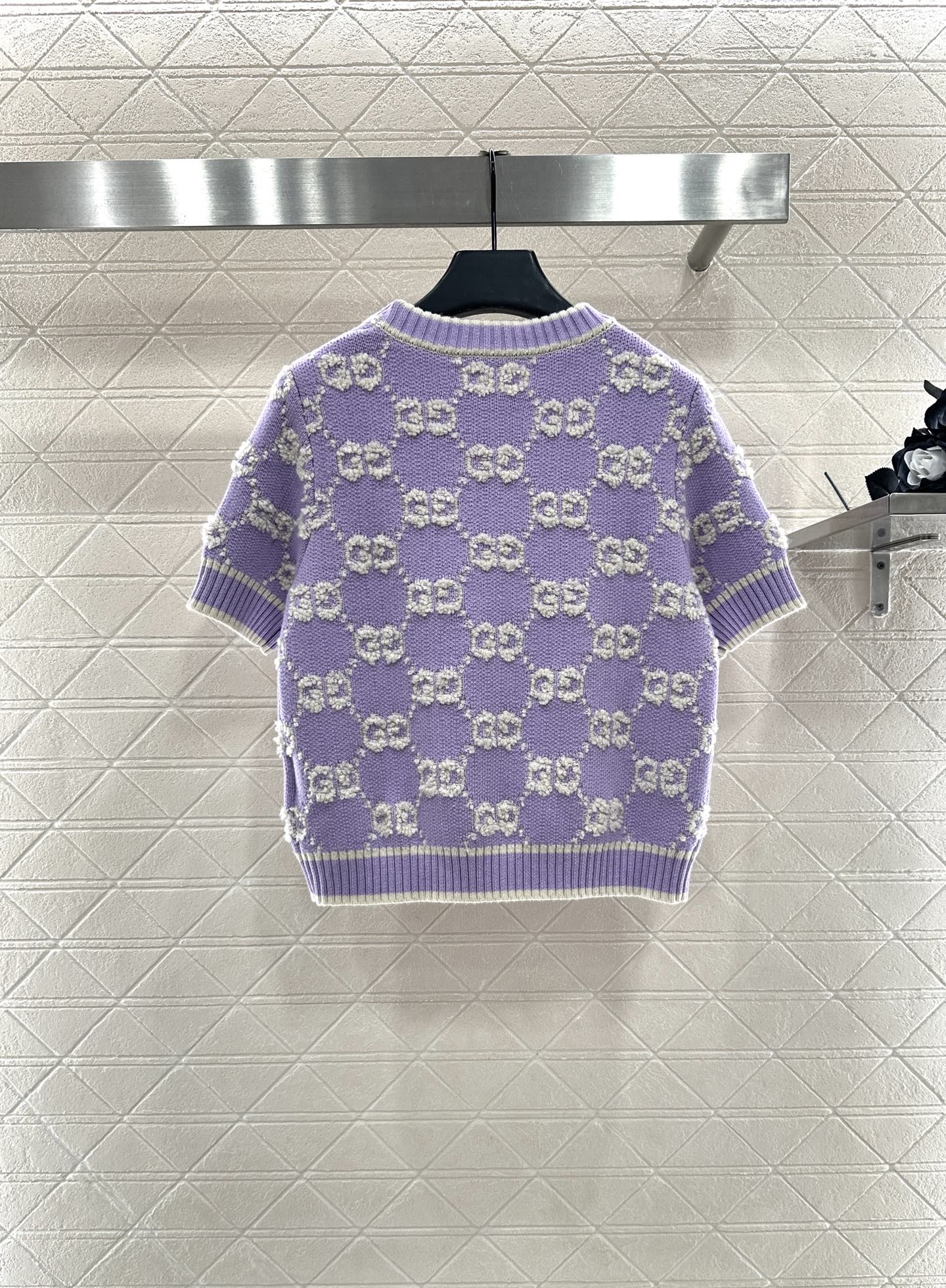 25fw Jacquard Knitted Short Sleeve