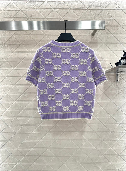 25fw Jacquard Knitted Short Sleeve