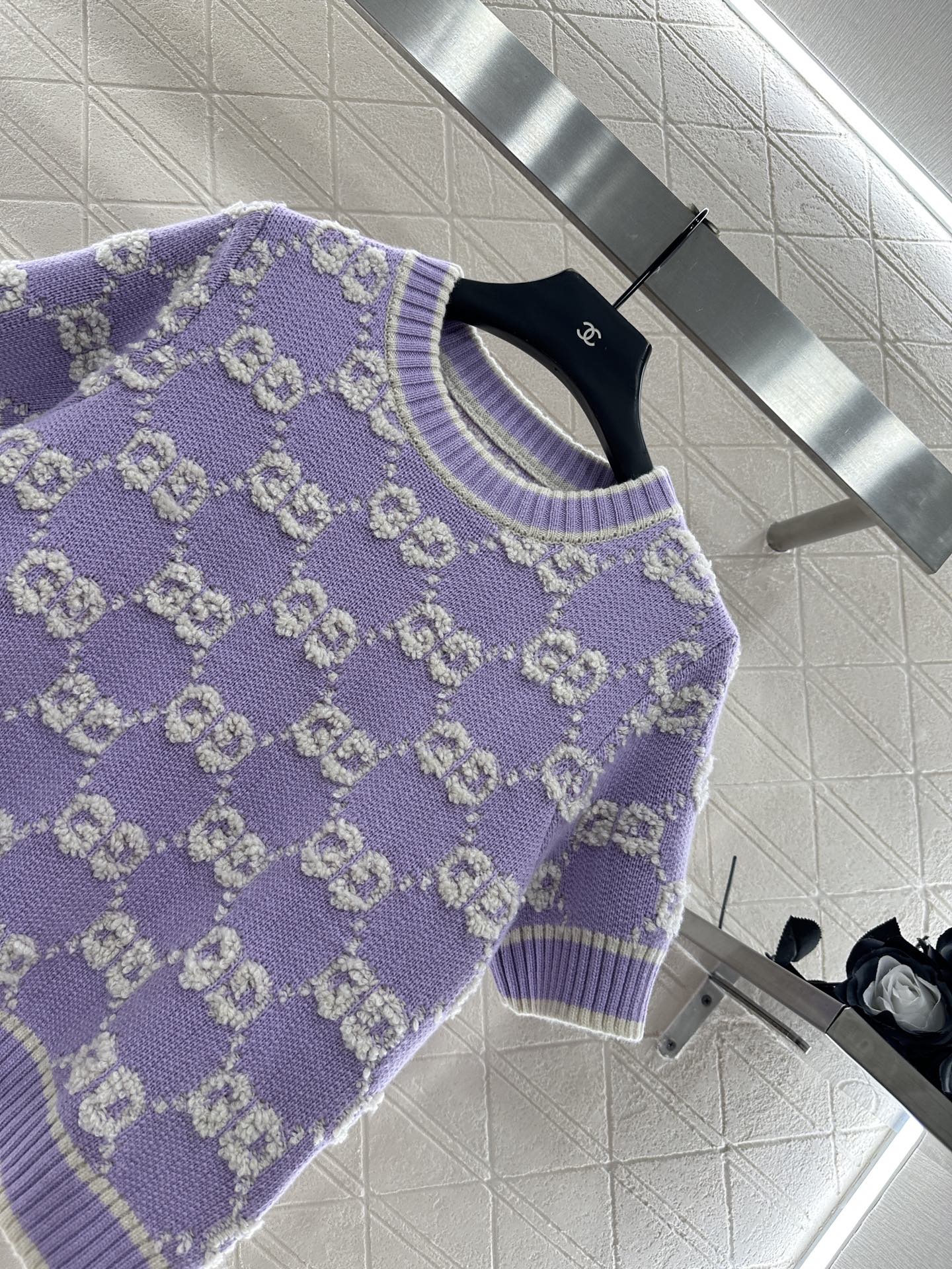 25fw Jacquard Knitted Short Sleeve